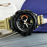 Водонепроникний цифровий наручний годинник Skmei 1343 Black-Khaki Wristband, фото 7