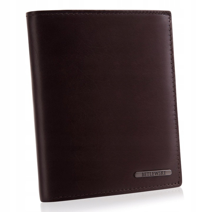 Чоловічий шкіряний гаманець Betlewski з RFID 12,5 х 10,5 х 2,5 (BPM-VTC-307) - коричневий