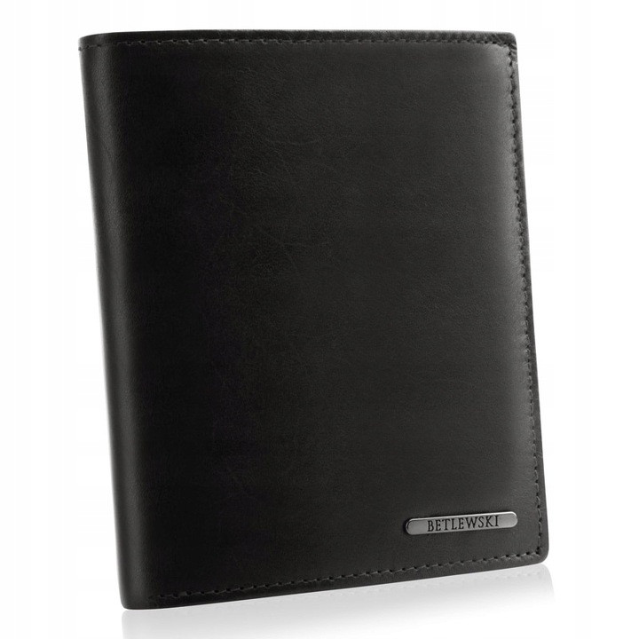 Чоловічий шкіряний гаманець Betlewski з RFID 12,5 х 10,5 х 2,5 (BPM-VTC-307) - чорний