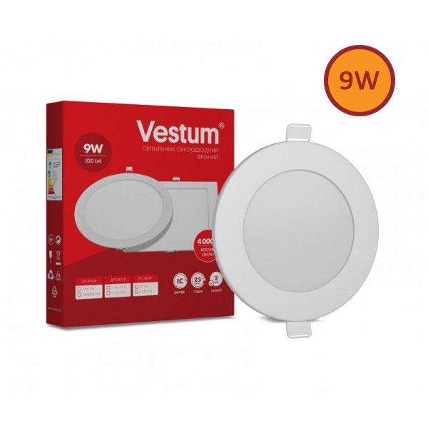 Світильник LED врізний круглий світлодіодний Vestum 9 W 4100 K 220V