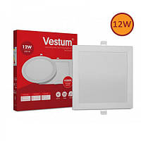 Світильник LED врізний квадратний світлодіодний Vestum 12 W 4100 K 220V