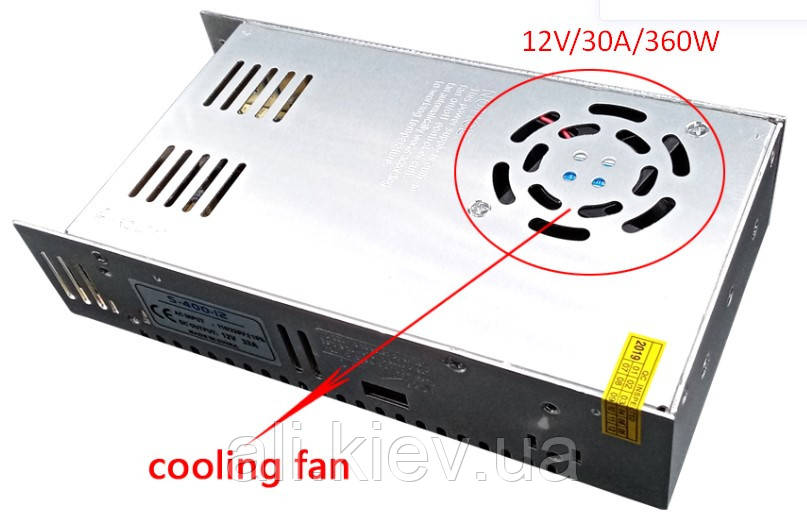 Блок живлення 12В 30А 360Вт AC/DC 220V захист