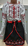 Спідниця вишиванка для дівчинки Україна 6-8 років чорна вишивка хрестиком, фото 3