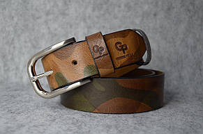 Шкіряний ремінь Mílitary, хакі