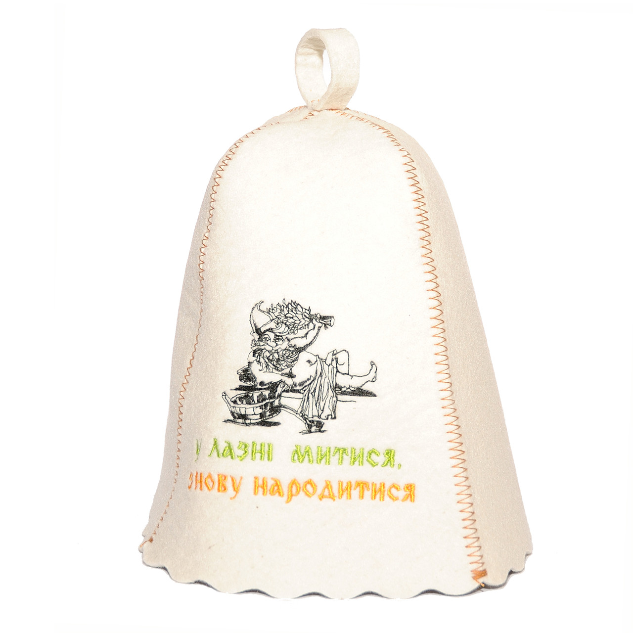 Шапка для сауни з вишивкою ' В лазні митися знову народитися ', Saunapro