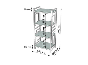 Стелаж 4 полиці серія Ромбо ТМ Метал Дизайн, фото 2