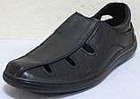 Літні чоловічі туфлі чорні шкіряні від виробника модель АМТ01ЧЛ, фото 2