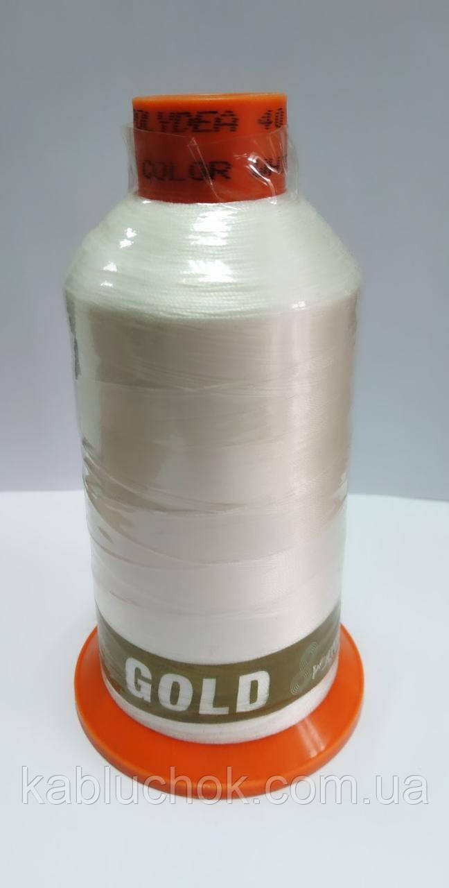 Нитка для шкіри No40 Gold POLYDEA 3000 м, цв. білий, фото 1