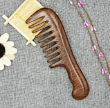 Сандаловий гребінець із рідкісними зубами для волосся, фото 2