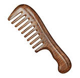 Сандаловий гребінець із рідкісними зубами для волосся, фото 3