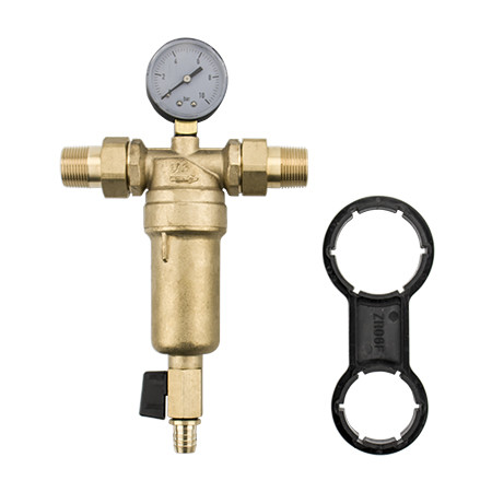 Самопромивний фільтр Karro з манометром для гарячої води 3/4"