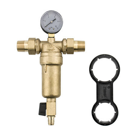 Самопромивний фільтр Karro з манометром для гарячої води 1/2", фото 1