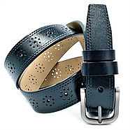 Жіночий шкіряний ремінь Weatro nwzh-35k-0091 Темно-синій, фото 3