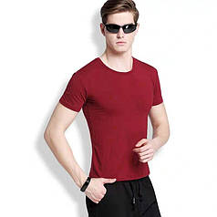 Чоловіча футболка 100% Бавовна Марка "DOOMILAI" Арт.1806 (бордовий)