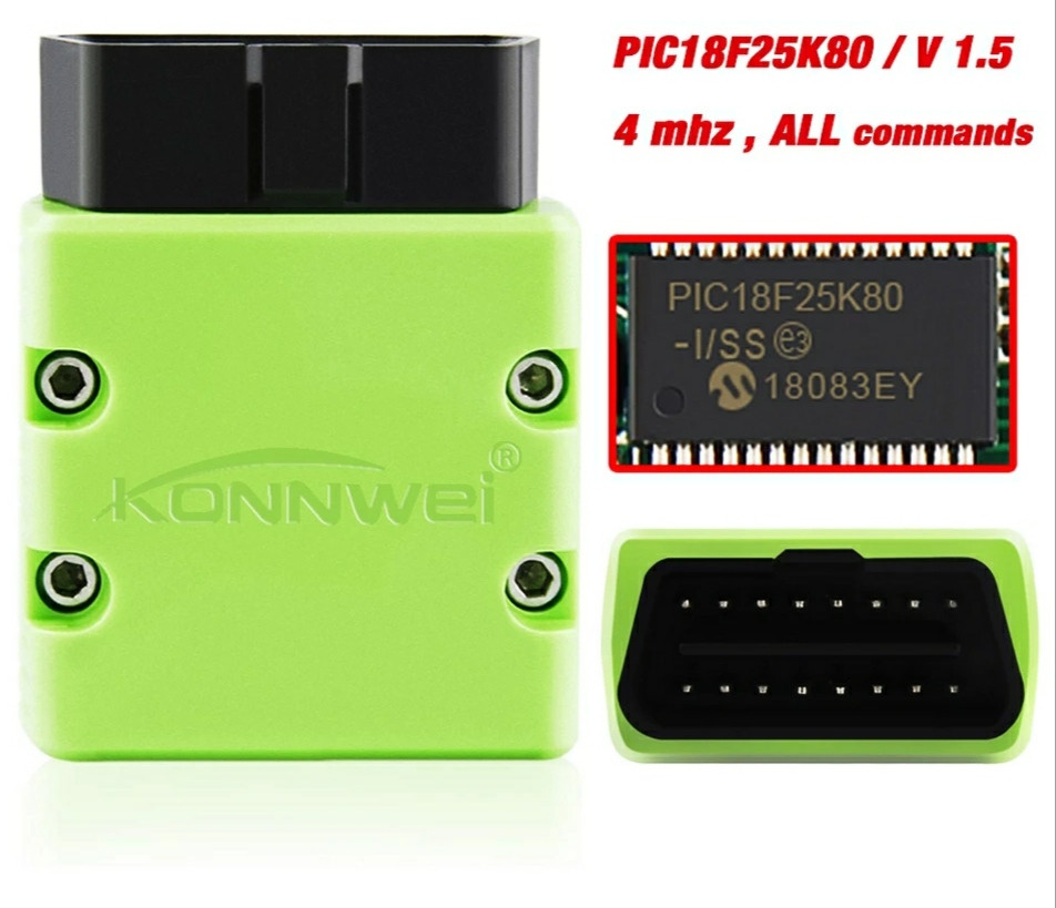 ДІАГНОСТИЧНИЙ СКАНЕР ODB2 Konnwei KW902 ELM327 V1.5 BT Android PIC18f25k80 FULL Chip