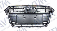 Решітка радіатора Audi A4 2012-2016 USA хром./сіра без емблеми