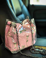 Прозора силіконова сумка з косметичкою і ніжною вишивкою WeLassie