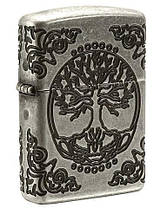 Оригінальна посріблена запальничка Zippo 29670 Armor Tree of Life дорогий подарунок, фото 2