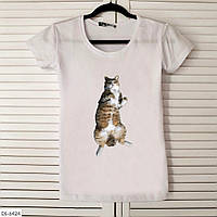 Женская футболка с ленивым котиком