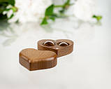 Скринька для весільних кілець "Серце". Скринька для кілець із дерева. Скринька для обручок., фото 9