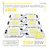 Світлодіодна матриця 20 Вт 220 В для світлодіодного LED прожектора DOB 20 W 220 V 6000 К, фото 5