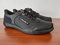 Туфли мужские спортивные черные прошитые удобные ( код 5412 )