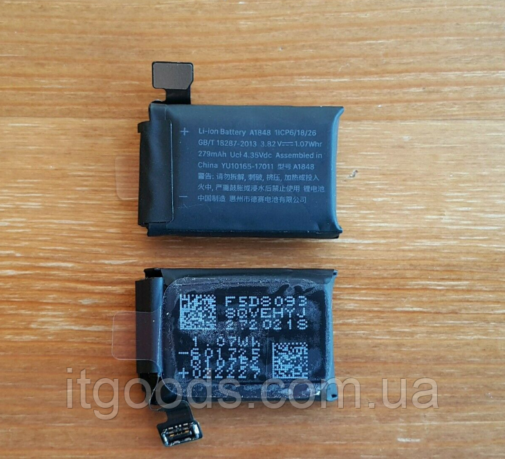 Оригінальний акумулятор ( АКБ батарея ) A1848 для розумних годин Watch 3rd GPS+Cellular (LTE) 38mm 279mAh