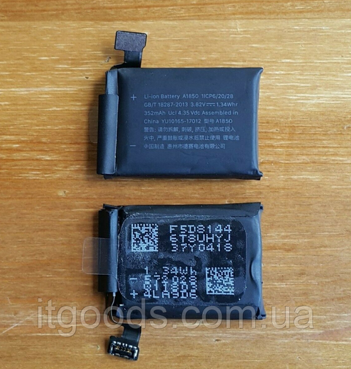 Оригінальний акумулятор ( АКБ батарея ) A1850 для розумних годин Watch 3rd GPS+Cellular (LTE) 42mm 352mAh