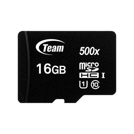 Картка пам'яті MicroSDHC 16GB UHS-I Class 10 Team Black (TUSDH16GCL10U02), фото 2