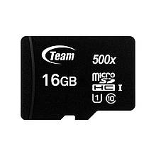 Картка пам'яті MicroSDHC 16GB UHS-I Class 10 Team Black (TUSDH16GCL10U02)