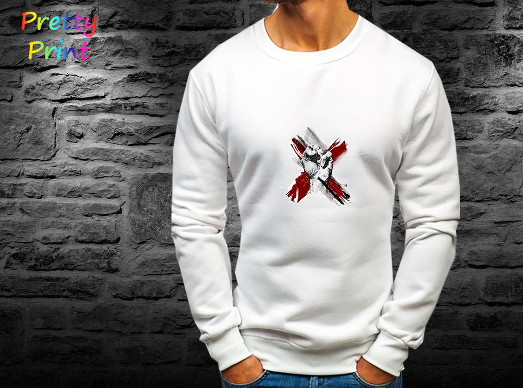 Чоловічий світшот Хрест і кулак, фото 1