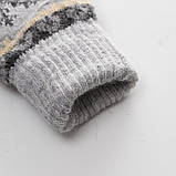 Жіночі зимові рукавиці з малюнком бежеві, фото 3