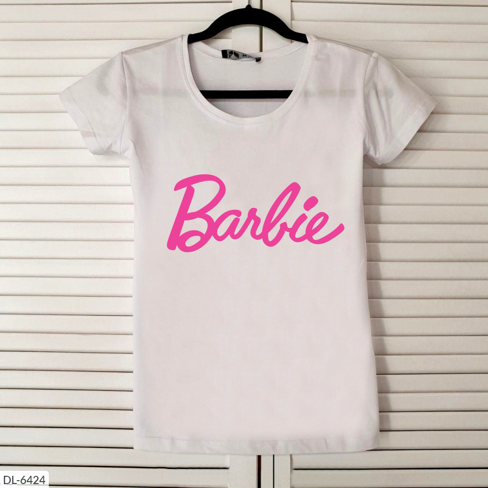 Жіноча модна футболка з написом Барбі Barbie