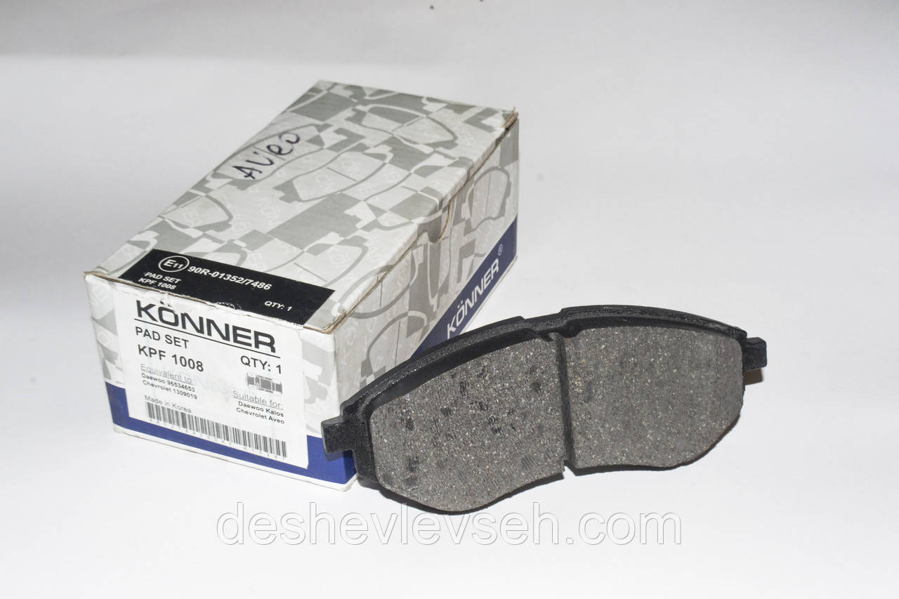 Колодка передня гальмівний. AVEO (KPF-1008), 96534653 (Konner Корея)
