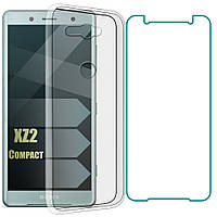 Комплект Чехол и Защитное Стекло Sony Xperia XZ2 Compact (Сони Иксперия ХЗ2 Икс Зет 2 Компакт)