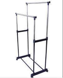 Подвійна телескопічна вішалка стійка для одягу підлогова Double Pole Clother Hose (30 кг)
