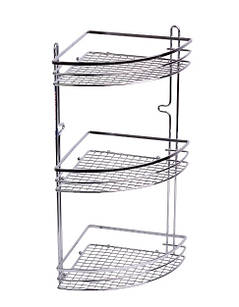 Полиця для ванної кімнати кутова 3-ярусна 46*20*20 см A0164