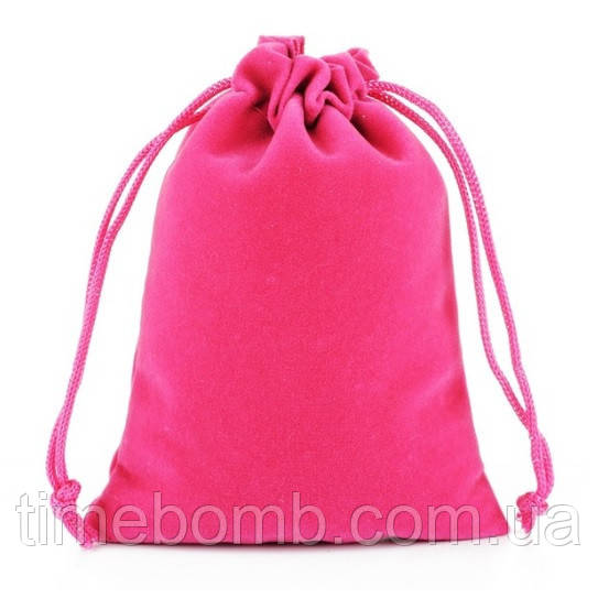 Малиновий оксамитовий мішечок 9 x 12 см, фото 1