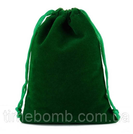 Подарунковий оксамитовий мішечок 15 x 20 см зелений