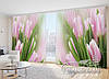 Фото Штори "Ніжно рожеві тюльпани" 2,7м*2,9м (2 полотна по 1,45м), тасьма, фото 2