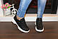 Кросівки жіночі чорні на білій підошві Т040, фото 3