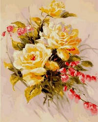 Картина за номерами 40х50 см Babylon Turbo Жовті троянди
