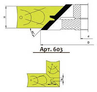 Фрезы твердосплавные для углового сращивания древесины Арт. 603 170х32х42 (под углом 90°)