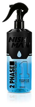 Кондиціонер для волосся й бороди 2-фазний Nishman 2 Phase Beard & Hair Conditioner з кератином 400мл