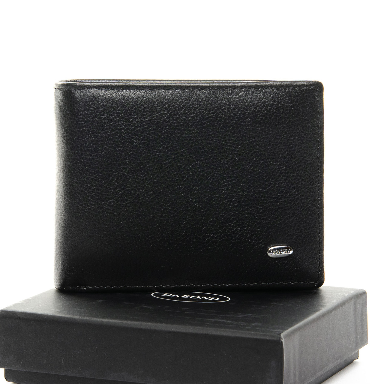 Чорний чоловічий шкіряний гаманець Dr.BOND Msm-1