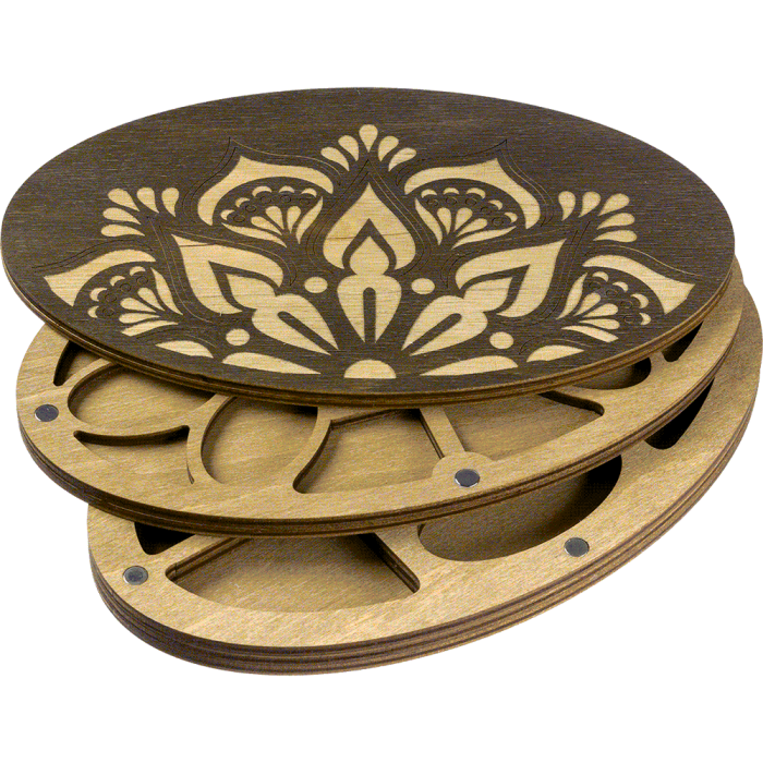 Органайзер для бісеру багатоярусний із кришкою Мандала круглий 2 рівні FLZB-077