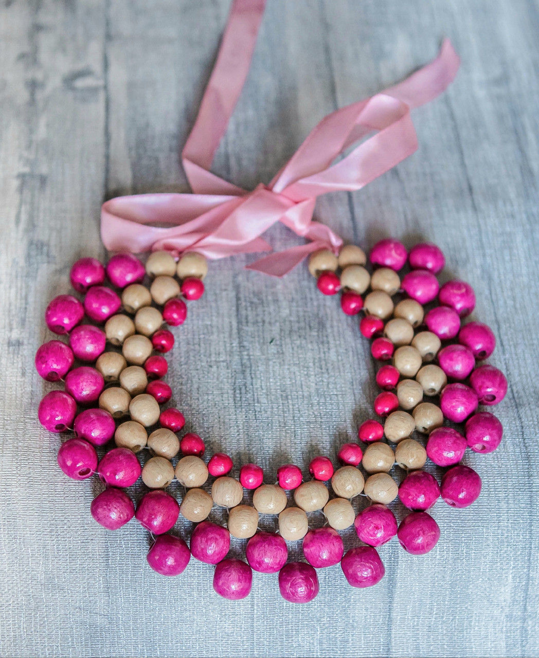 Намисто Лілея. Рожево-бежеве, фото 1