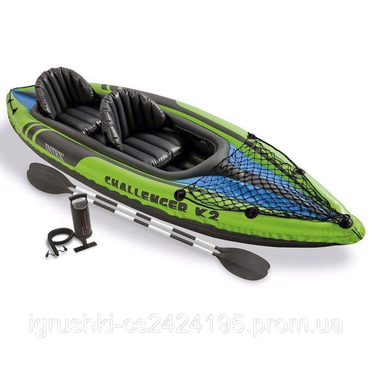 Надувна байдарка Intex 68306 Challenger K2 KAYAK, 351х 76 х 38 х см