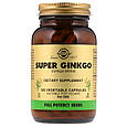 Супер гінкго білоба, Super Ginkgo, 120 рослинних капсул Solgar, фото 2