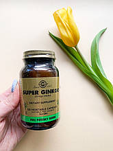 Супер гінкго білоба, Super Ginkgo, 120 рослинних капсул Solgar